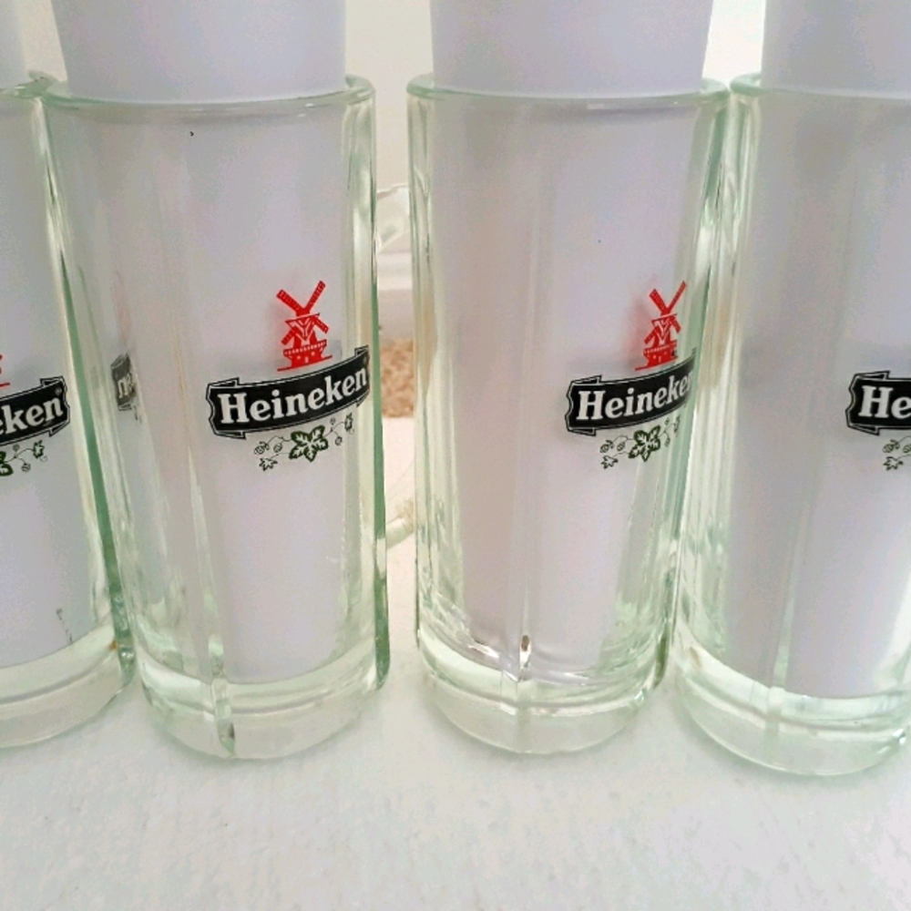 Vintage Heineken Beer Mugs set of 4